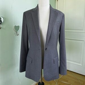 Theory Size 4 Gray 100% Wool Slim Fit Blazer Size 4